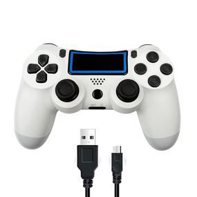 img 4 attached to 🎮 Wireless PS4 Controller Compatible with Playstation 4 / Slim / Pro Console - Motion Controls, Touch Panel, 6-Axis Gyro, Dual Shock, Audio Function, and Mini LED Indicator (White)