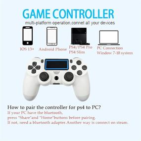 img 1 attached to 🎮 Wireless PS4 Controller Compatible with Playstation 4 / Slim / Pro Console - Motion Controls, Touch Panel, 6-Axis Gyro, Dual Shock, Audio Function, and Mini LED Indicator (White)