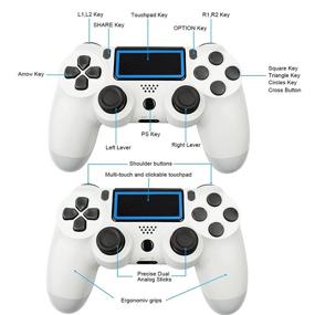 img 3 attached to 🎮 Wireless PS4 Controller Compatible with Playstation 4 / Slim / Pro Console - Motion Controls, Touch Panel, 6-Axis Gyro, Dual Shock, Audio Function, and Mini LED Indicator (White)