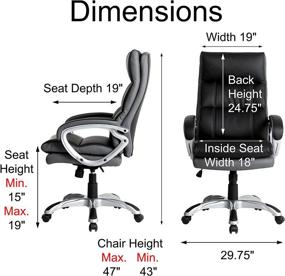 img 3 attached to Glitzhome Ergonomic Adjustable Executive Computer Furniture