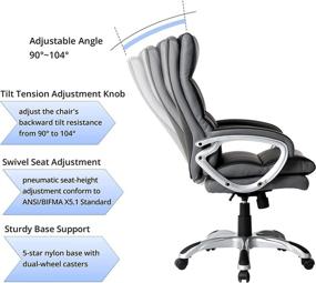 img 2 attached to Glitzhome Ergonomic Adjustable Executive Computer Furniture