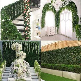 img 1 attached to 🌿 KUPOO 12 Strands 84 Feet Artificial Ivy Leaf Plants Vine Hanging Garland | Fake Foliage Flowers for Wedding Party, Garden Wall Decoration | Style A