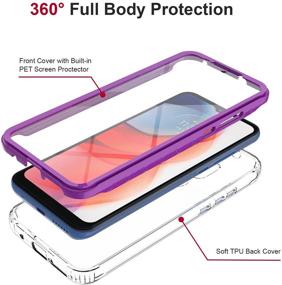 img 3 attached to 📱 Shockproof Purple JXVM Case for Motorola Moto G Play 2021 with Built-in Screen Protector