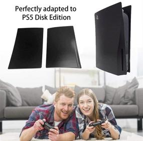 img 3 attached to 🎮 Premium PS5 Console Cover: ABS Shell Replacement Faceplate with 2 Free Controller Stickers (Black) - Perfect Fit for Disc Edition