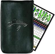 🏌️ callaway leather golf scorecard holder – stylish black, compact & durable at 7" x 4.25 logo