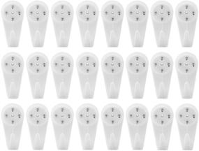 img 4 attached to 🖼️ Non-Trace Wall Picture Hooks - Pack of 24 Plastic Invisible Hooks for Picture Frames - White