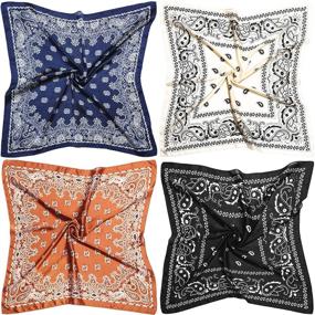 img 4 attached to Feeling Scarves Bandana 27 Inch Square Women's Accessories for Scarves & Wraps
