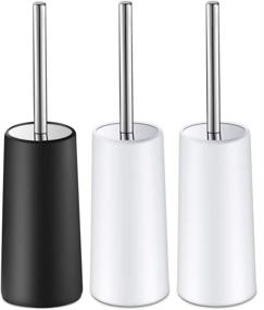img 4 attached to 🚽 Atelie T Toilet Brush and Holder: 3 Pack Stainless Steel Long Handle Toilet Bowl Brush - Ergonomic, Elegant, and Durable for Bathroom Toilets