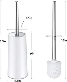 img 1 attached to 🚽 Atelie T Toilet Brush and Holder: 3 Pack Stainless Steel Long Handle Toilet Bowl Brush - Ergonomic, Elegant, and Durable for Bathroom Toilets