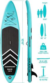 img 1 attached to 10'6 ft Inflatable Stand Up Paddle Board: 🏄 GORPORE SUP with Non-Slip Deck and Free Premium Accessories