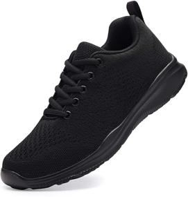 img 4 attached to Ultimate Comfort and Style: Lightweight Breathable Women's Athletic Sneakers in Black (Size 8.5)