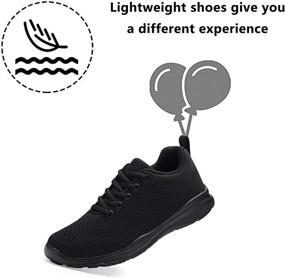 img 3 attached to Ultimate Comfort and Style: Lightweight Breathable Women's Athletic Sneakers in Black (Size 8.5)