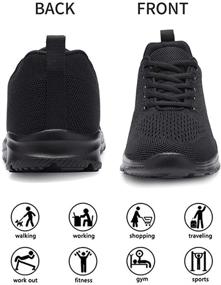 img 1 attached to Ultimate Comfort and Style: Lightweight Breathable Women's Athletic Sneakers in Black (Size 8.5)