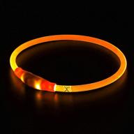 🐶 bseen led dog collar - usb rechargeable & glow-in-the-dark for night safety - fashionable light-up collar for small, medium, & large dogs (orange) логотип