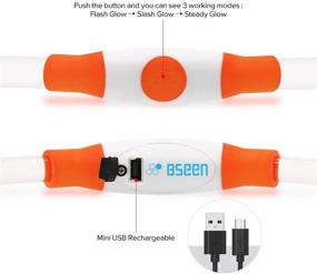 img 2 attached to 🐶 BSEEN LED Dog Collar - USB Rechargeable & Glow-in-the-Dark for Night Safety - Fashionable Light-up Collar for Small, Medium, & Large Dogs (Orange)