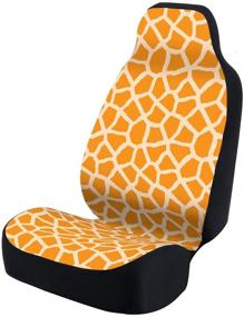 img 4 attached to Coverking Universal Fit 50/50 Bucket Чехол на сиденье с модным принтом животных — жираф (оранжевый)