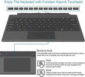 img 2 attached to 🔋 Arteck Ultra-Slim Portable Bluetooth Wireless Keyboard with Touchpad and Rechargeable Battery - Designed for Microsoft Surface Pro