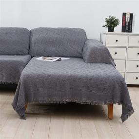 img 1 attached to 🌹 Rose Home Fashion XL Sectional Couch Covers - 2 Piece L Shaped Sofa Cover - Dark Gray Couch Covers for Sectional Sofa