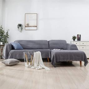 img 3 attached to 🌹 Rose Home Fashion XL Sectional Couch Covers - 2 Piece L Shaped Sofa Cover - Dark Gray Couch Covers for Sectional Sofa