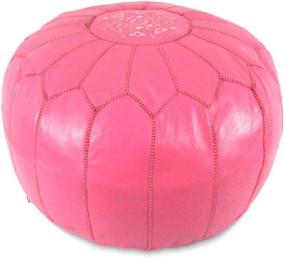 img 1 attached to IKRAM DESIGN Moroccan Pouf, Dark Pink 20x13 - Premium Quality and Stylish Home Decor Accessory