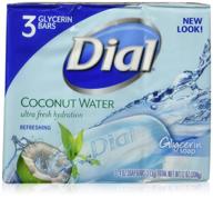 🥥 dial coconut water skin care bar soap, 4oz, pack of 3 bars logo