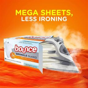img 2 attached to 🧺 Bounce WrinkleGuard Mega Dryer Sheets, Fabric Softener and Wrinkle Releaser Sheets, Unscented, 120 Count, Pack of 2, 60 Count Each