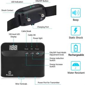 img 3 attached to 🐕 Rechargeable Waterproof Collar Receivers Electric Dog Fence - Pet Containment System with 656Ft Underground Auto-Sensing Electric Boundary Wire for Small, Medium, and Large Dogs or Cats