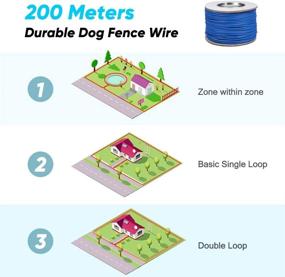 img 1 attached to 🐕 Rechargeable Waterproof Collar Receivers Electric Dog Fence - Pet Containment System with 656Ft Underground Auto-Sensing Electric Boundary Wire for Small, Medium, and Large Dogs or Cats