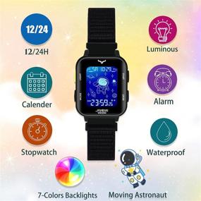 img 3 attached to 🦄 Kids Digital Unicorn Watch by Venhoo - Outdoor Sports Wristwatch with Colorful LED, Alarm, Stopwatch - Nylon Strap for Little Girls