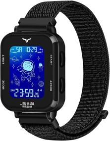 img 4 attached to 🦄 Kids Digital Unicorn Watch by Venhoo - Outdoor Sports Wristwatch with Colorful LED, Alarm, Stopwatch - Nylon Strap for Little Girls