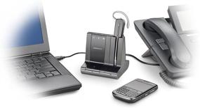 img 2 attached to 🎧 Renewed Plantronics Savi W745 Wireless Office Headset System With Extra Battery for Enhanced Performance