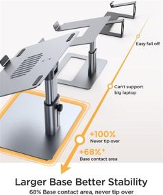 img 3 attached to 🖥️ LISEN Стойка для ноутбука - Эргономичный алюминиевый подъемник для стола, регулируемая высота и угол стойки, совместимая с MacBook, Dell XPS, iPad Pro и другими