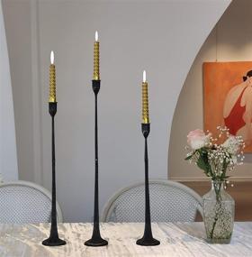 img 2 attached to Iron Taper Candle Holder Set of 3 - 🕯️ Decorative Candle Stand - Candlestick Holder for Wedding, Dining, Party