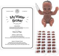 👶 seo-optimized baby shower game: 'my water broke game' by shower games & co. - includes ice cubes with mini plastic babies, original 32 people classic design featuring tan or brown babies (brown babies, classic) logo