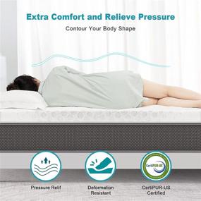 img 3 attached to 🛏️ iHomy Cooling Gel Infused Queen Mattress Topper - 3 Inch Memory Foam with Removable Breathable Cover