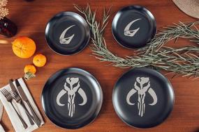 img 3 attached to 🍽️ Exquisite Ukonic Mandalorian 8 Piece Stoneware Dinnerware: Elevate Your Dining Experience!