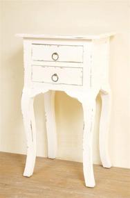 img 1 attached to Shabby Chic Cottage Table with One Drawer in Antique White by Sunset Trading