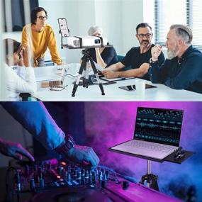 img 3 attached to 🎥 Klvied Universal Projector Tripod Stand - Versatile Laptop Stand with Mouse Tray, Phone Holder and Adjustable Height - Ideal for Stage, Studio and Office Use