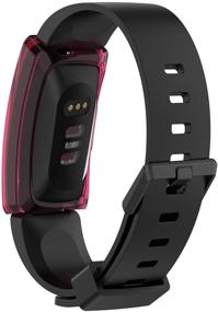 img 1 attached to 📱 Набор из двух плёнок для экрана на Fitbit Inspire - Полноэкранный чехол из TPU, прозрачный и цвета сангрии