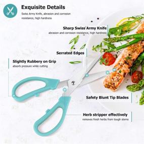 img 3 attached to 🔪 iBayam 8 Inch Kitchen Shears Scissors – Stainless Steel, Dishwasher Safe for Herbs, Chicken, Meat, Fish, BBQ – Utility Cooking Scissors for Women and Men with Small Hands