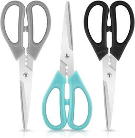 img 4 attached to 🔪 iBayam 8 Inch Kitchen Shears Scissors – Stainless Steel, Dishwasher Safe for Herbs, Chicken, Meat, Fish, BBQ – Utility Cooking Scissors for Women and Men with Small Hands