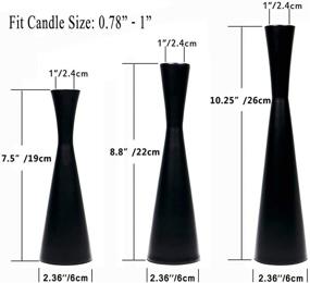 img 3 attached to Set of 3 Black Metal Taper Candle Holders - Vintage and Modern Decorative Centerpiece for Table, Mantel, Wedding, Party - Ideal Housewarming Gift (Metal, Small, Medium, Large)