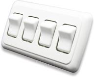 🚍 efficient 12v quad on-off switch with bezel for rv, trailer, camper - american technology components (white) logo