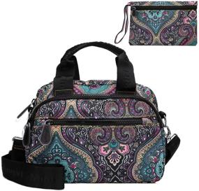 img 4 attached to 👜 Nylon Crossbody Purse for Women - Lightweight, Water-resistant Shoulder Bag Ideal for Sport, Travel, Beach, Shopping - Tote Bag with Wallet (Mandala Design)