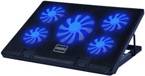 img 4 attached to 💻 Laptop Cooling Pad: Adjustable Height, Powerful Wind, 5 Quiet Fans, 2 USB Ports, 12-17 Inch Laptop Stand