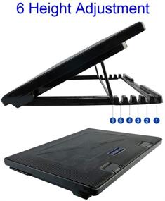 img 3 attached to 💻 Laptop Cooling Pad: Adjustable Height, Powerful Wind, 5 Quiet Fans, 2 USB Ports, 12-17 Inch Laptop Stand