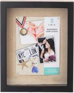 🖼️ umical 8.5x11 shadow box display case: elegant black wooden frame for memorabilia, awards, medals, photos, tickets, and more logo