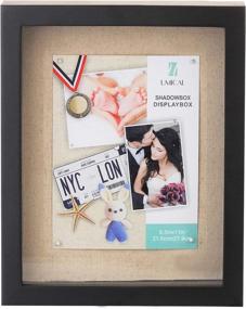 img 4 attached to 🖼️ UMICAL 8.5x11 Shadow Box Display Case: Elegant Black Wooden Frame for Memorabilia, Awards, Medals, Photos, Tickets, and More