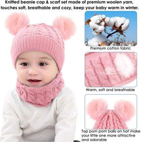 img 3 attached to ROSEBEAR Knitted Beanie Neckerchief Lovely Girls' Accessories