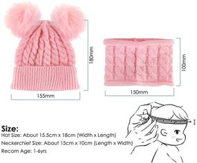 img 1 attached to ROSEBEAR Knitted Beanie Neckerchief Lovely Girls' Accessories